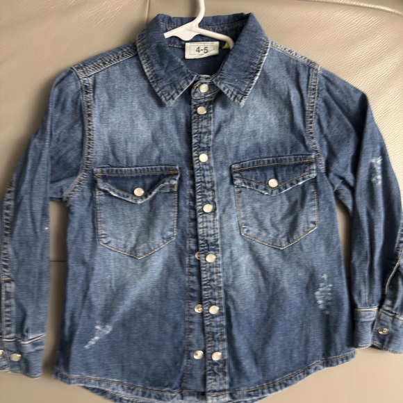 nununu Blue Snap Button Shirt Classic Denim Style - Picture 1 of 5